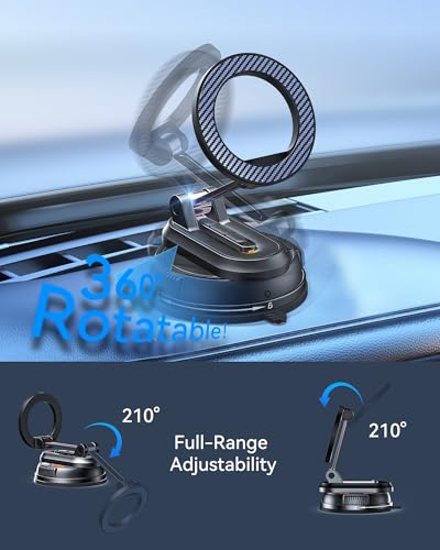 2-IN-1 Detachable MagSafe Car Mount, Vacuum Magnetic Phone Holder for Car