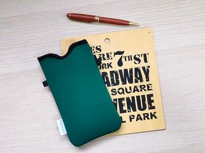 Tainada Neoprene Neck Phone Pouch Case Bag w/Crossbody Strap (Dark Green) - color: Dark Green