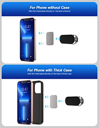2 Pack Magnetic Phone Holder for Car, Upgrade Magnet - 360 Rotation and Easy Installation, Compatible with All Smartphones,Dashboard Car Phone Holder,Must be Used Together with Iron Sheets - color: Silver