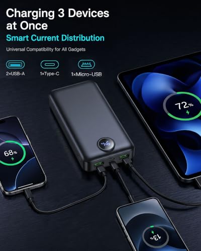 Portable Charger Power Bank 50000mAh Fast Charging External Battery Pack - color: Black