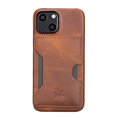 Venito Florence Leather Wallet Phone Case Compatible with iPhone 13 Mini (5.4 inch) - Extra Secure with RFID Blocking - Detachable Phone Wallet (Antique Brown) - color: Antique Brown, size: iPhone 13 Mini