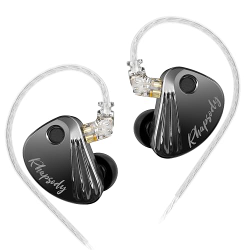 CCA Rhapsody 4-Mode Tuning Switch in-Ear Monitor Headphones, 2DD+4BA Hybrid Gaming IEM, HiFi Bass Wired Earphones for Audiophiles, Musicians & Singers - size: Without Mic