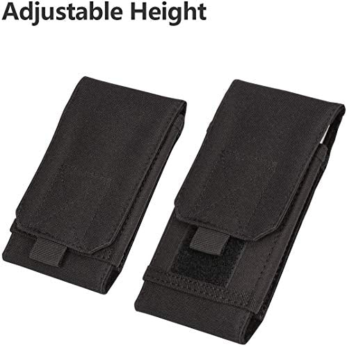 Tactical Molle Phone Holster Pouch, Universal Belt Waist Bag for iPhone 17 Pro Max/17 Pro/17/16 Pro Max/15 Pro Max/14 Pro Max/13/12, Samsung S25 Ultra/S24/S23, Size L - color: Gray(1 Pack)