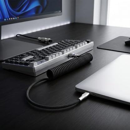ELUTENG Mix Coiled Keyboard Cable 8k 5ft for Mechanical Gaming Keyboard