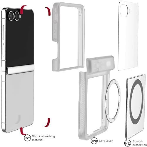 Ghostek Covert Clear Galaxy Z Flip 7 Case with Built-in Kickstand, MagSafe and Full Hinge Protection Designed for 2025 Samsung Galaxy Flip7 (6.9") (Clear) - color: Clear, size: Galaxy Z Flip 7