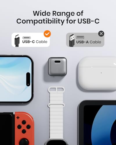 wegear 30W GaN USB C Wall Charger, Compact Charger Block with PD3.0 - color: Black, size: 2 Pack