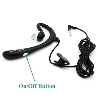 Wired Mono Headset Earphone w Mic Headphone 3.5mm Single Earbud Hands-Free Microphone Over-the-Ear Compatible with Motorola One Phone