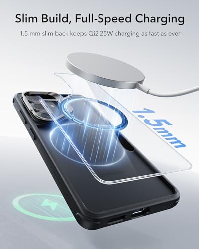 ESR for Samsung Galaxy S26 Ultra Phone Case with Stash Stand, Compatible with MagSafe, Military-Grade Protection, Magnetic Case for Samsung Galaxy S26 Ultra, Scratch-Resistant Back Cover, Clear Black - color: Clear Black