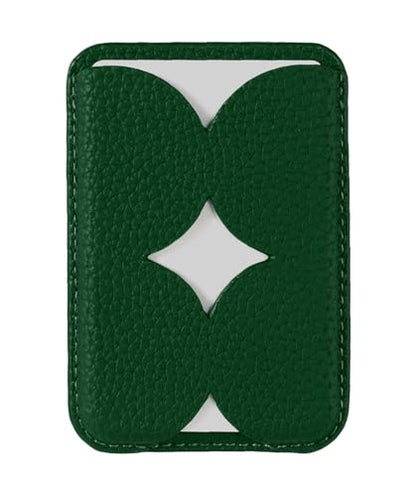 Luner - Magnetic Leather Card Wallet Compatible with Magsafe - [for iPhone 17, 16, 15, 14, 13, 12 series] - [Holds 2 cards] - [Made of Vegan Leather] - Dark Green - color: Leafy Green, style: Classic