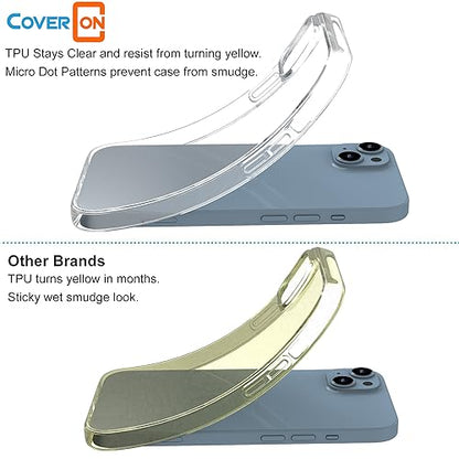 CoverON Designed for Apple iPhone 15 Case Clear, Slim Crystal Clear TPU Rubber Flexible Soft Skin Cover Protective Sleeve Fit iPhone 15 (6.1) Phone Case - Transparent - color: Clear