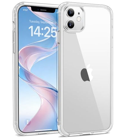 USLAI Case for iPhone 11, Anti-Yellowing, Crystal Clear Back, Shockproof & Military‑Grade Drop Protection - Transparent - color: Clear, size: iPhone 11