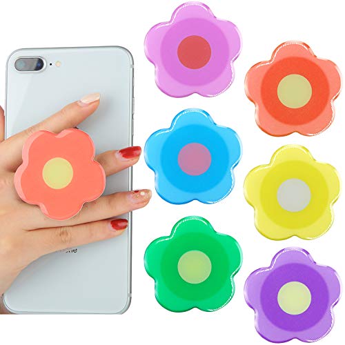 6 Pcs Phone Grip Holder Daisy Cute Flower Collapsible Finger Phone Expand Stand Multi Functional Foldable Holder for for Smartphone Cellphone Tablet Accessory, 6 Colors