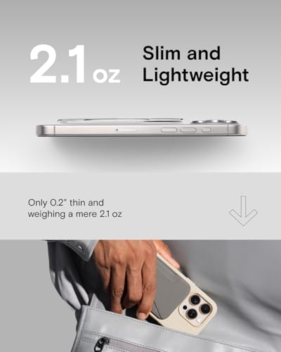 MOFT Magnetic Wallet Stand Compatible with iPhone 18/17/16/15/14/13 Series, Angle Adjustment Magsafe Compatible MOVAS Phone Stand - color: Misty Cove, size: Standard