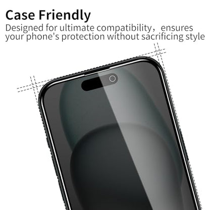 3 Pack Privacy Screen Protector for iPhone 15 Plus/16 Plus/15 Pro Max, 9H Hardness Double Shatterproof Anti-Spy Tempered Glass Film, Easy Installation - size: iPhone 15 Plus/16 Plus/15 Pro Max