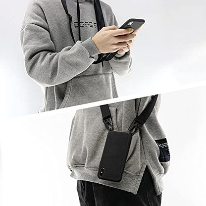 Crossbody Phone Case Compatible with iPhone 16 Pro, Cute Soft Silicone Cover with Lanyard Adjustable Shoulder Strap Shockproof Protector Women Girls Black - color: Black, size: iPhone 16 Pro