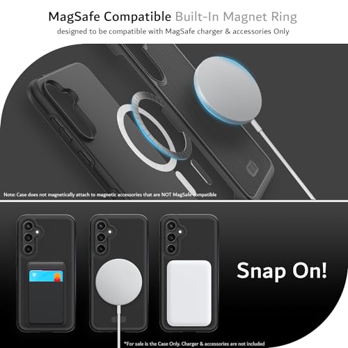 TUDIA MergeGrip Magsafe Compatible Phone Case for Samsung Galaxy S23 FE 2023 - Dual Layer, Shockproof, Military Grade, Non-Slip, Heavy Duty Protective Phone Case with Wireless Charging - Matte Black - color: Matte Black, size: Magnetic Galaxy S23 FE
