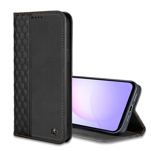 Wallet Case for Samsung Galaxy A07/A06 5G 6.7 inch 2025/2024 - PU Leather Flip Cover with Card Holder Slots, Strong Magnetic Folio Phone Case, Black - color: Black, size: Samsung Galaxy A07/A06 6.7"