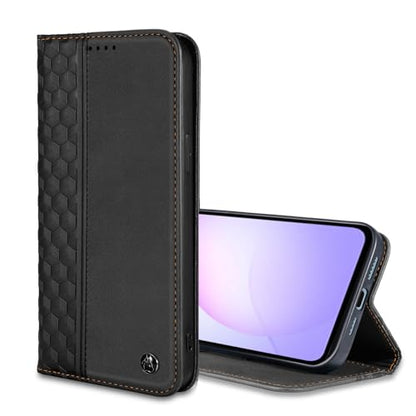 Wallet Case for Samsung Galaxy A07/A06 5G 6.7 inch 2025/2024 - PU Leather Flip Cover with Card Holder Slots, Strong Magnetic Folio Phone Case, Black - color: Black, size: Samsung Galaxy A07/A06 6.7"