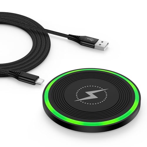 for Samsung S25 FE Wireless Charger Pad Fast Charging for Samsung Galaxy S25 Ultra Edge Plus Z Fold 7 Flip 7 6 S24 S23 S22 S21, 15W Wireless Charging Pad Android Phone Charger Mat for iPhone 17 Air 16 - color: Black