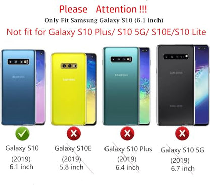 for Galaxy S10 Case,[Without Screen Protector] Heavy Duty Shockproof Dust/Drop Poof 3 Layers Full Bady Protection Rugged Cover Case for Galaxy S10 6.1 inch,Black - color: All Black