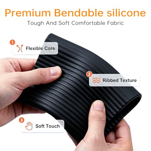 Anna's Portable Foldable Silicone Aluminum Phone Holder, 2026 New Flexible Silicone Aluminum Phone Holder, Folded into Any Shape, Universal Adjustable Anti-Slip Desktop Mount for Home Office Travel