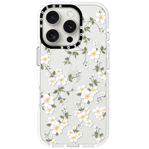 Cute Phone Case for iPhone 16 Pro Max, Vine Flowers Aesthetic Floral Pattern Case, Soft TPU Shockproof Bumper Cover for Girls Women - size: iPhone 16 Pro Max