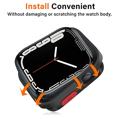 Amizee Rugged Case Compatible with Apple Watch Case Series 9/8/7 41mm SE 3/2/1 Series 6/5/4 40mm, Soft TPU Shockproof Bumper Drop Proof Protective Cover Compatible with iWatch - Black - color: Black, size: 40mm/41mm