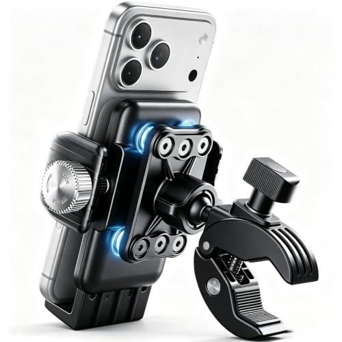 SUPERONE Motorcycle Bike Phone Mount with Upgrade Vibration Dampener - color: Polished Black