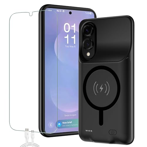 Battery Case for Galaxy S25 Edge, 10000mAh High Capacity Portable Charger Case, Compatible with Galaxy S25 Edge 6.7 inch, Wireless & Carplay, Black - size: Galaxy S25 Edge