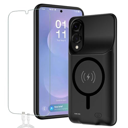 Battery Case for Galaxy S25 Edge, 10000mAh High Capacity Portable Charger Case, Compatible with Galaxy S25 Edge 6.7 inch, Wireless & Carplay, Black - size: Galaxy S25 Edge