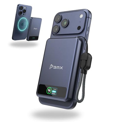 BMX 5K Semi-Solid Power Bank, 5000mAh Qi2 (Blue) - color: Blue