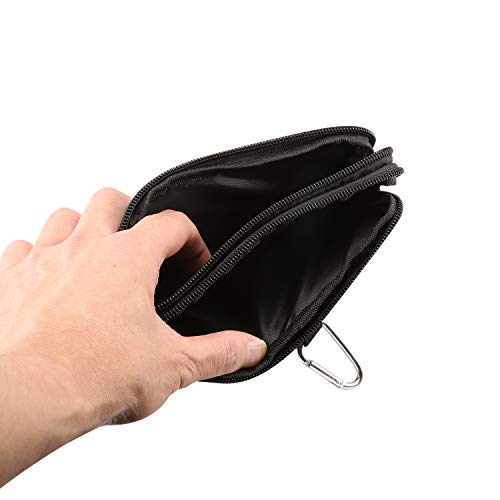 Horizontal Cell Phone Waist Bag Men Black, Waterproof Cell Phone Holder, 5.2"Multifunction Smartphone Belt Clip Holster Nylon Small Outdoor Sport Case Slot Travel Wallet Belt Bag Purse Handbag - color: Black