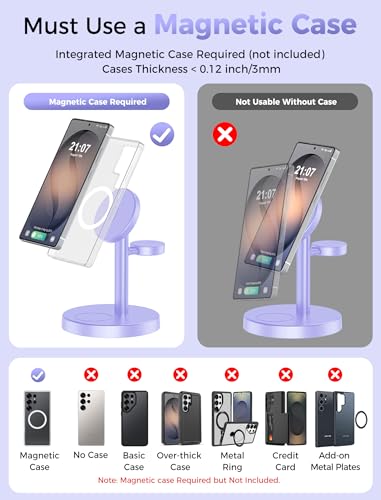 Aeinidi Super Fast Strong Magnetic Wireless Charger for Samsung - color: Purple, size: 15W