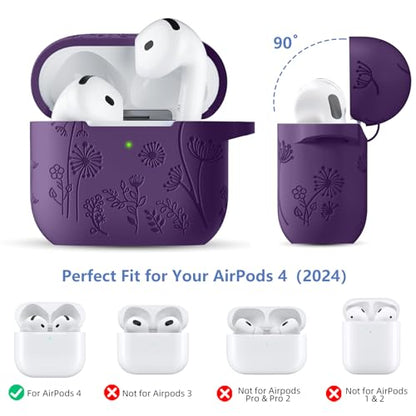 Lerobo for AirPods 5 AirPods 4 Case with Cleaner Kit & Keychain, Purple - color: A-Purple, size: AirPods 5&4