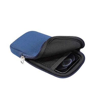 Neoprene Cell Phone Sleeve Zipper Phone Pouch Case for Samsung Galaxy S26 Ultra S25 Ultra S24 Ultra S23 Ultra A17 A16 A26 A36 A56 A15 A25 A35 A55 A14 A13 A07 A06 A05 A04 A03s, iPhone 16 Pro Max (Blue) - color: Blue