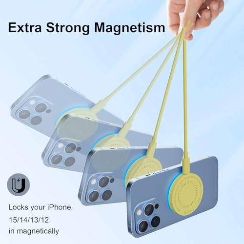 MagSafe Charger 2 Pack 15W Magnetic Wireless Charger Fast Charging Pad Compatible with iPhone 17/16/15/14/13/12 Series & AirPods 3/2/Pro Magnetic MagSafe Charging Pad with Dual Ports-Yellow - color: Yellow, size: 2Pack