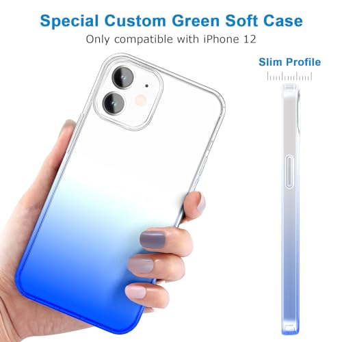 JJGoo Compatible with iPhone 12 Case & iPhone 12 Pro Case Clear, Soft Transparent Shockproof Protective Slim Thin Bumper Phone Cover, Blue Gradient - color: Gradient Blue