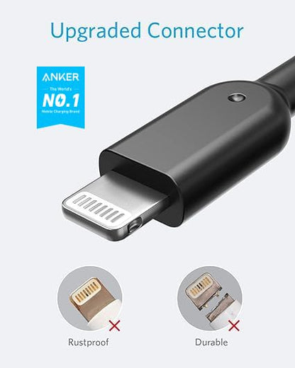 Anker Powerline II Lightning Cable, MFi-Certified (10 ft, Black) - color: Black, size: 10 ft