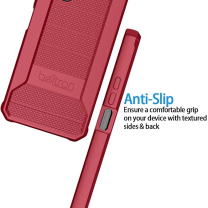 BELTRON Phone Case for Jitterbug Smart 4, Slim Industrial Strength Protective Grip Case with Reinforced Technology for TCL 40XL / Lively Jitterbug Smart4 (Red) - color: Red