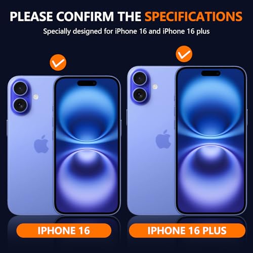 Suoman for iPhone 16/16 Plus Camera Lens Protector, 9H Tempered Glass Film - color: Ultramarine