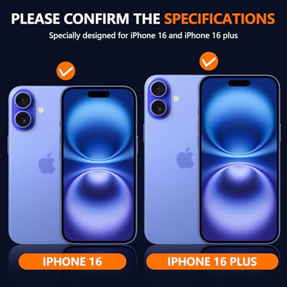 Suoman for iPhone 16/16 Plus Camera Lens Protector, 9H Tempered Glass Film - color: Ultramarine