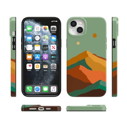 Casely iPhone 14 Plus Case | Endless Peaks | Colorblock Mountain | Compatible with MagSafe | Classic Ultra Slim Design - color: Endless Peaks | Colorblock Mountain