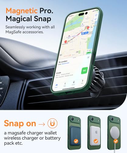 CANSHN Magnetic Compatible with iPhone Air Case(6.5 Inch), Upgraded [Full Camera Protection] [Compatible with Magsafe] [Translucent Matte] Shockproof Phone Cover for iPhone 17 Air Case,Deep Green - color: Deep Green, size: iPhone Air (6.9 Inch,1 Lens)
