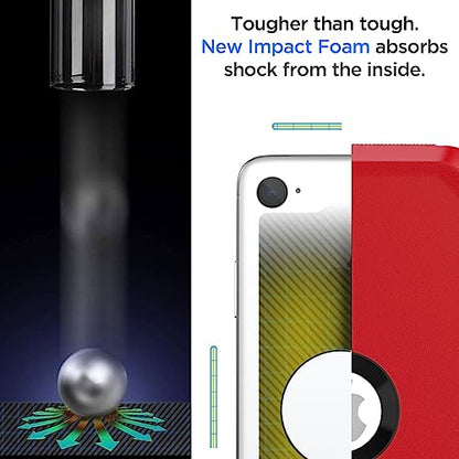 AICase for iPhone SE Case 3rd & 2nd Generation, for iPhone SE 2022/2020 Built-in Screen Protector Heavy Duty Protective Shockproof 3-Layer Full Body Rugged Phone Cover, Red/Black - color: Red/black