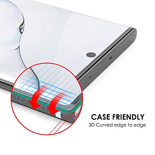 Galaxy Note 10 Plus Tempered Glass Screen Protector, UV Set - 3 Pack, Scratch Repair, Fingerprint-ID Compatible, Sensitive Touch, Full Coverage Without Black Edges - color: for Galaxy Note 10 Plus (HD Glass)
