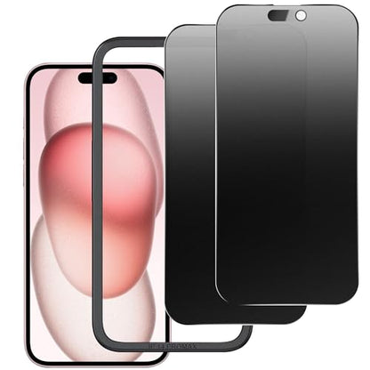 Matte Privacy Screen Protector for iPhone 14Pro and iPhone 15 and iPhone 16 Screen Protector Anti-Glare, Anti-Spy Tempered Glass Film, Smooth and Responsive Touch Anti-Scratch Glass