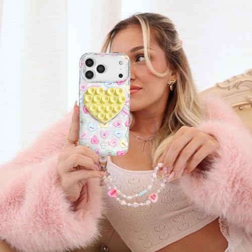 Velvet Caviar Suction Cup Phone Case Mount Compatible with MagSafe Devices Only - Magnetic Silicone Sticky Phone Grip Holder for iPhone Back of Phone - Mirror Gripper (Butter Yellow Heart) - color: Butter Yellow Heart