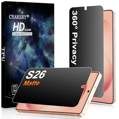 2 Pack 4 Way 360 ° Matte Privacy Screen Protector for Samsung Galaxy S26 6.2 Inch [Not Glass], Anti-Scratch, Anti-Glare, Support Fingerprint Unlock - size: Samsung Galaxy S26