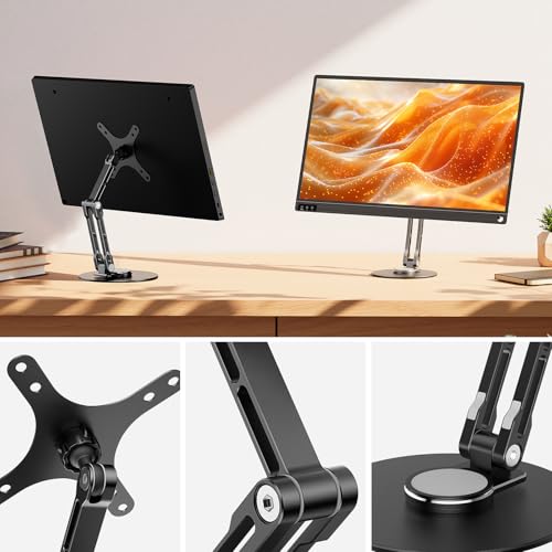UPERFECT 75mm VESA Mount Stand, Foldable Portable Monitor Stand - size: 17.3 inch