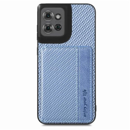 FFutanwei for Motorola Moto G Power 2026 Case Wallet with Card Holder Blue | Shockproof Protective Phone Cases Cover, Carbon Fiber Pattern Design, Built-in 2 Credit Card Slots, Hidden Magnetic Closure - color: Blue